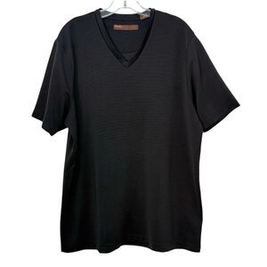 Perry Ellis Men’s Black T Shirt V-Neck Short Sleeve Size XL